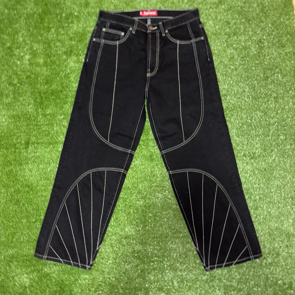 Supreme Radial Embroidered Loose Fit Jean ‘Black’